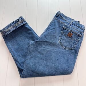 Carhartt Flannel lined blue Jeans men’s size 44x30 vintage Y2K